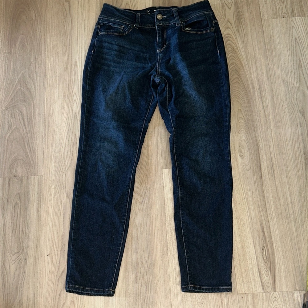 Women’s Mid Rise Jeans Jr 13 Blue Dark Wash Skinny Denim Everyday Casual